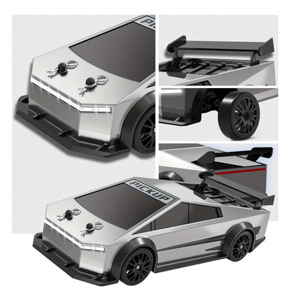 1:24 Scale RC Car 4WD High-Speed Drift Car with LED Lights 2.4GHz All-Terrain Remote Control Car for Boys – Christmas Birthday Halloween Gift (Silvery Grey / Black)