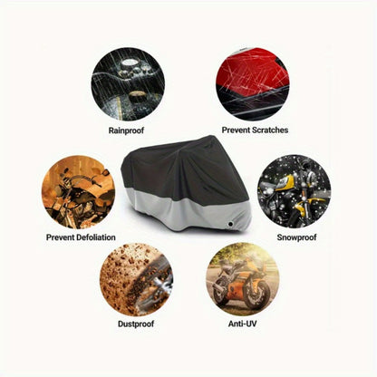 Waterproof Motorcycle Cover Outdoor Full Body Protection with Lock Hole Rain UV Dust Shield for Motorbike Scooter - Small & Large Sizes