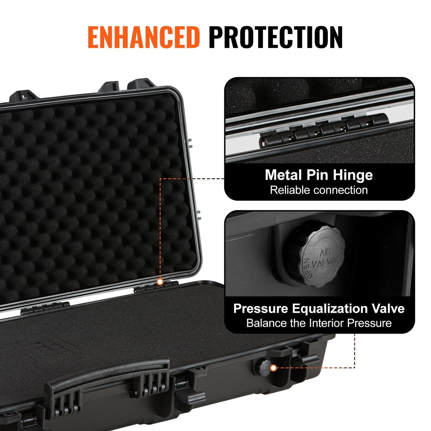 Rifle Hard Case 42 Inch Lockable with Wheels 3 Layer Foam Crushproof TSA Approved Hard Gun Case for 2 Rifles Shotguns Airsoft Guns Hunting Shooting Sport Storage