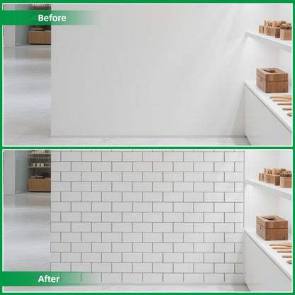 Peel and Stick Subway Tiles 102 Pieces 3x6 Inch Glossy White PVC Self Adhesive Kitchen Backsplash Bathroom Fireplace Wall Panels Waterproof Heatproof Scratch Resistant DIY Remodeling