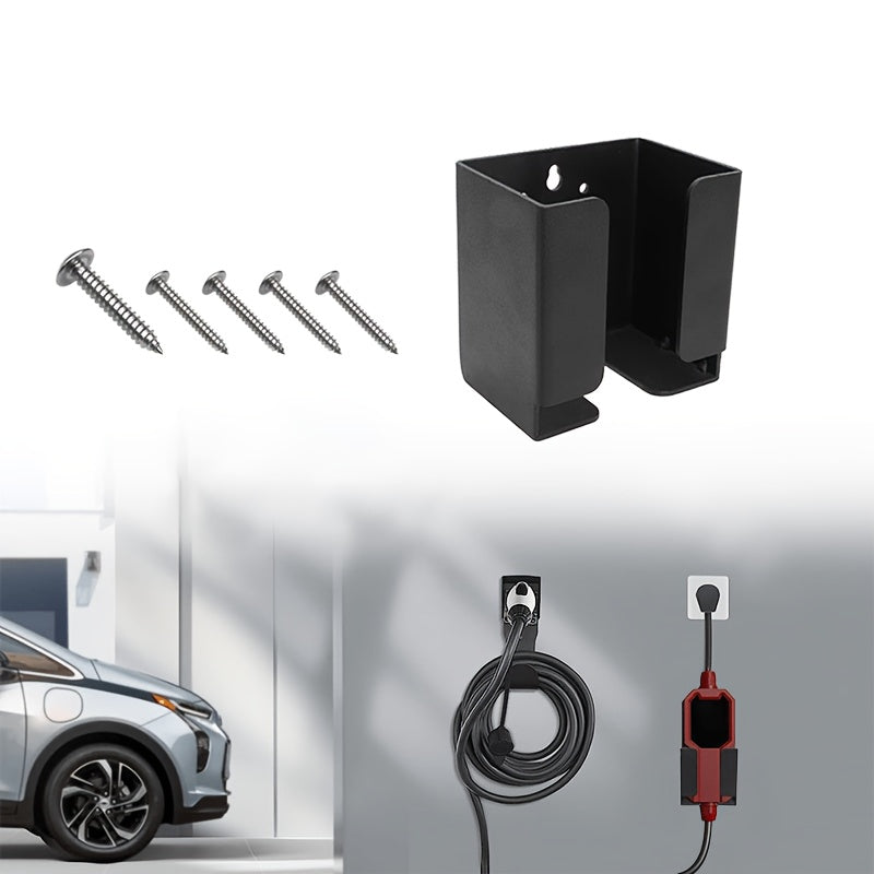 Charging Gun Holder Set, Charging Gun Wall Mount, Charger Nozzle Storage Bracket, Courtyard Parking Wall-mounted Charging Gun Organizer, Suitable for Various Electric Vehicle Charging Station Integrated Hook Accessories