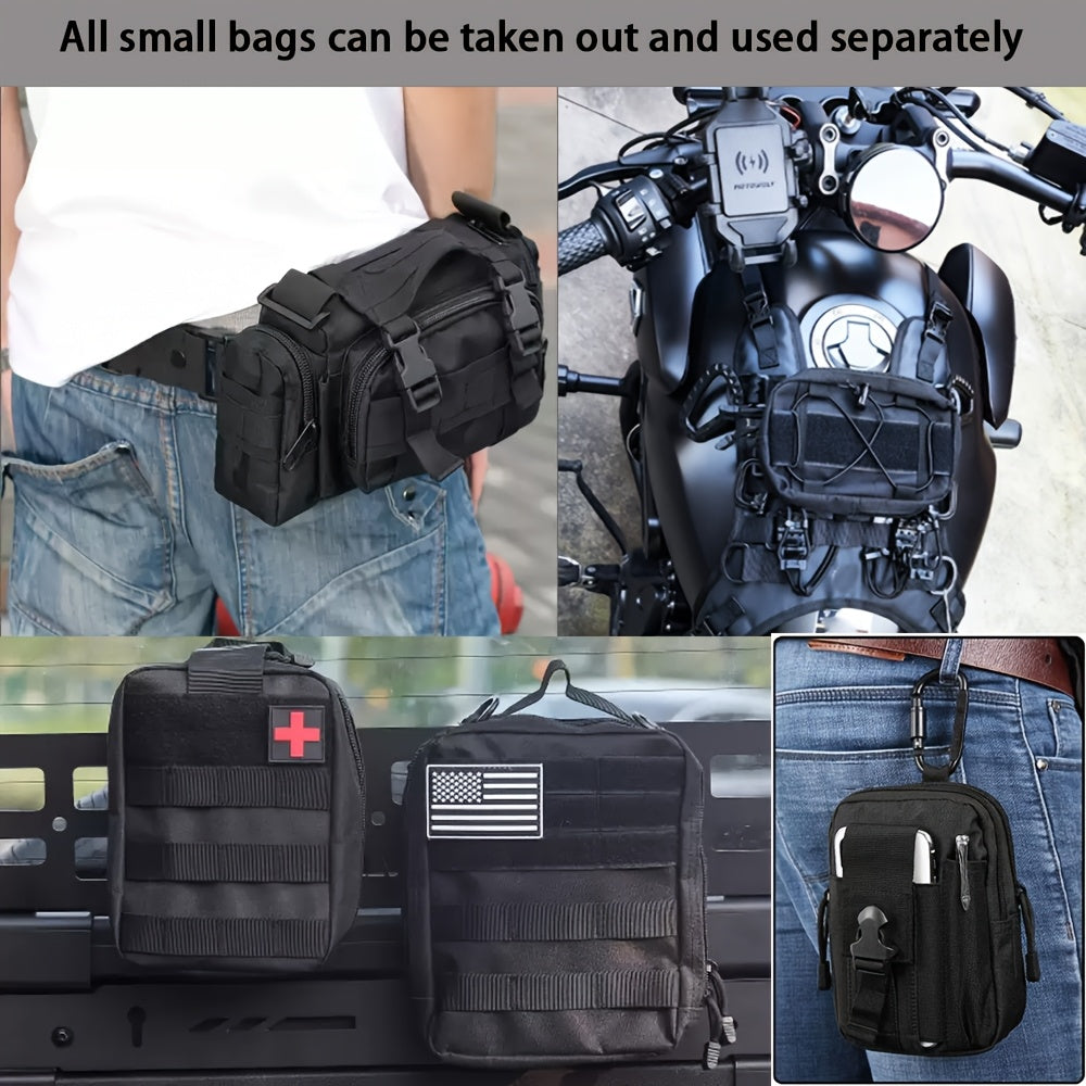 [Universal] Car Seat Back Organizer, Upgrade Vehicle Panel Organizer with 5 Detachable MOLLE Pouches for Vehicles Such As Jeep, Truck, SUV, Etc Multipurpose Car Organizer Hanging Travel Accessories Organizer Comes with 6pcs Keychains