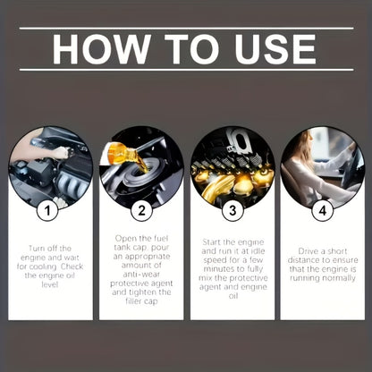 Engine Protection Synergist 30ml – Anti-Noise Anti-Vibration Fuel Saving Engine Oil Additive, Reduces Engine Wear & Vibration, Compatible with All Gasoline & Diesel Vehicles