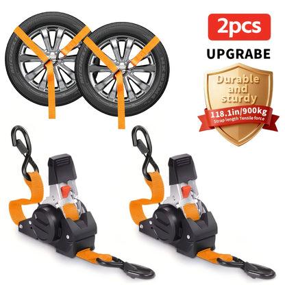 Automatic Adjustable Ratchet Straps with Speed Control for Retraction, Available in Two Specifications, Featuring Hooks And Storage Bags for Securing Cargo, Ideal for Motorcycle Transport And Towing