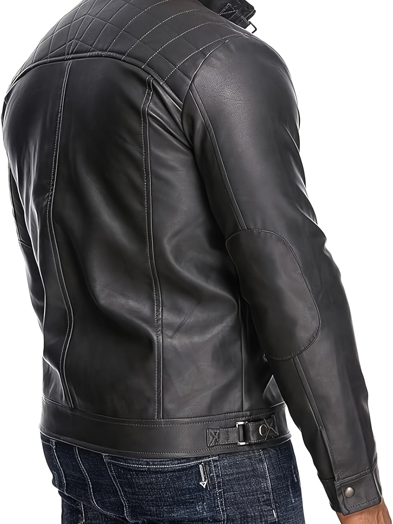 Men's Lightweight Faux Leather Pullover Coat