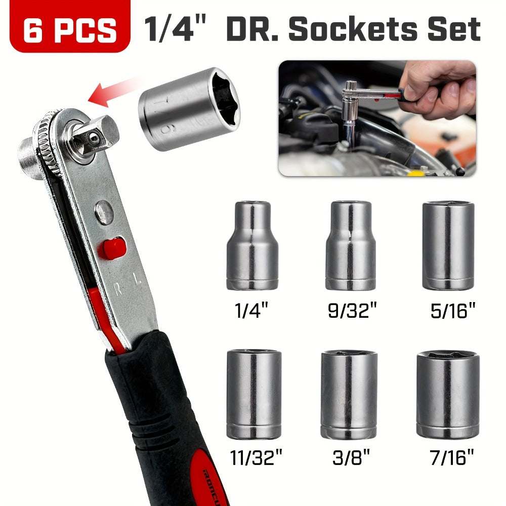 Ratchet Angle Screwdriver Set 10-in-1 & 16-in-1 – Magnetic Multi-Bit Right Angle Screwdriver for Tight Spaces, DIY, Bike Repair & Home Maintenance, Compact Flexible Tool Kit