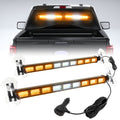 Upgrade Switchable 4 Colors Light Bar with 27 Flashing Patterns Advisor Light Bar 162 Leds Windshield 2in 1 Visor Lights with Take Down with The Dual Switch Car Plug for Trucks Construction Vehicles 12-24V