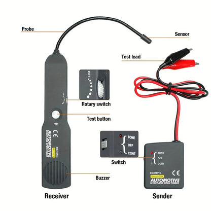 EM415PRO Automotive Circuit Tracer & Short Circuit Detector – Open Circuit Finder, Wire Tracer Tool for Car Electrical Fault Diagnosis, 6-42V DC