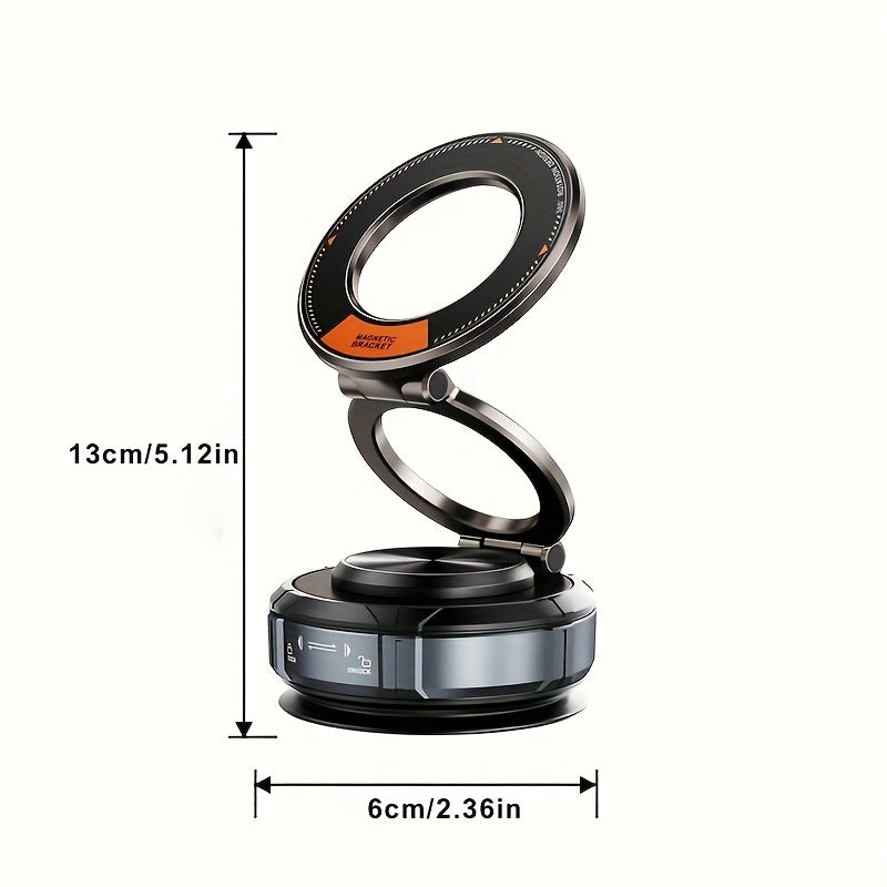 360° Magnetic Car Phone Mount – Rotatable Vacuum Dashboard Holder for MagSafe iPhone 16/15/14/13/11 Pro Max & Android, Universal Magnetic Phone Holder for Car, Gym & Smooth Surfaces