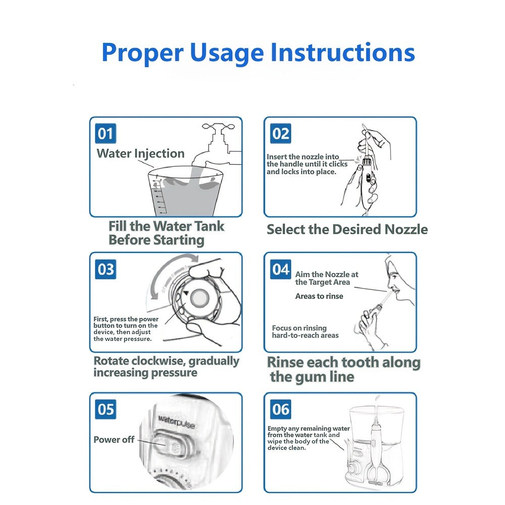 Cordless Water Flosser Electric Oral Irrigator Portable Rechargeable Dental Cleaner - Teeth Cleaning Water Dental Floss for Braces Bridges Gum Care Home Travel Blue Purple