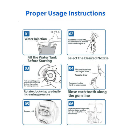 Cordless Water Flosser Electric Oral Irrigator Portable Rechargeable Dental Cleaner - Teeth Cleaning Water Dental Floss for Braces Bridges Gum Care Home Travel Blue Purple