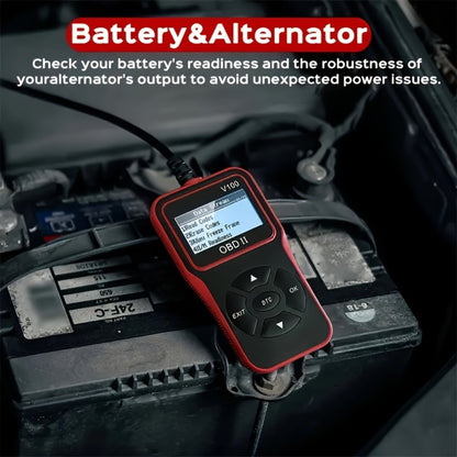OBD2 Scanner V100 USB Powered - Engine Fault Code Reader & Diagnostic Tool for All 1996+ Vehicles | No Battery Required, Up to 36V