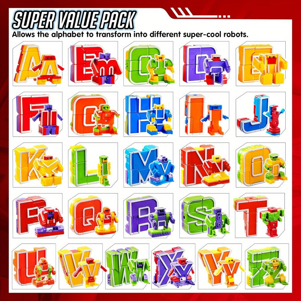 Alphabet Robot Toys for Kids Alphabots ABC Learning Letter Transform Robots – STEM Educational Toy for Boys & Girls Ages 3-8, Classroom Prizes, Treasure Box Rewards, Christmas & Birthday Gifts