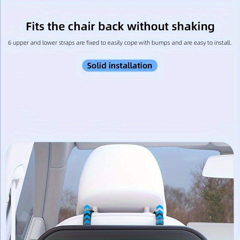 Ling Grid Backrest Storage Bag: Large Capacity, PU Leather, Car Seat Organizer