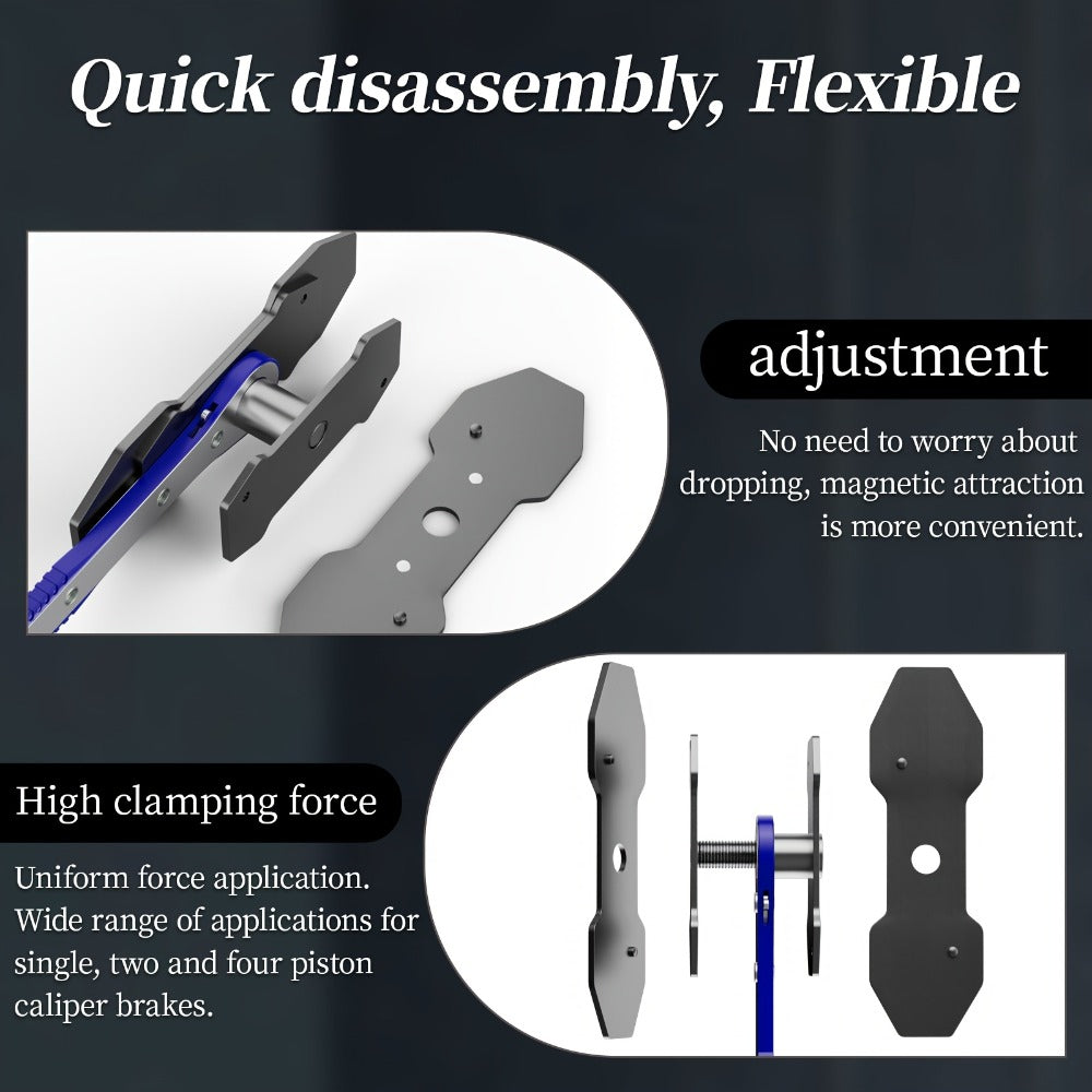 Brake Caliper Piston Press Tool - 360° Ratchet Compressor for Single, Twin & Quad Piston Disc Brakes | Alloy Steel Brake Pad Spreader