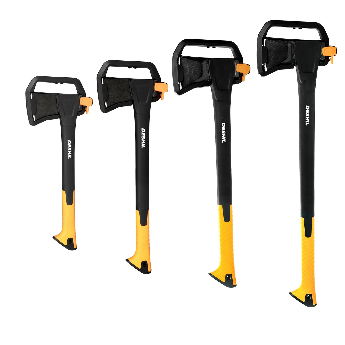 Carbon Steel Camping Hatchet Wood Splitting Axe – Teflon-Coated Forged Steel Blade, Shock-Absorbing Fiber Handle, Anti-Rust & Non-Slip, 4 Sizes (14"/18"/24"/28") for Camping, Firewood & Gardening
