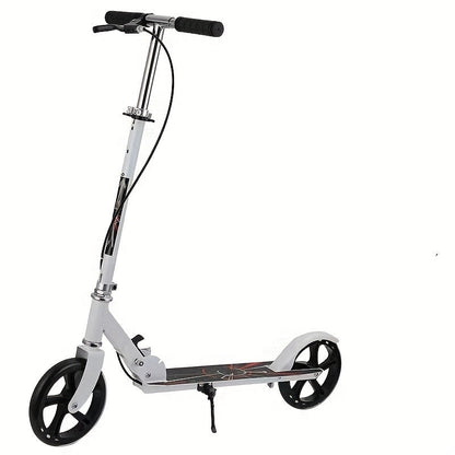 Foldable Commuter Scooter for Adults and Teens – 4-Gear Adjustable Height Double Brake Lightweight 2-Wheel Kick Scooter 220 lb Capacity, Eco-Friendly Gift for Youth Ages 14 and Up (White)