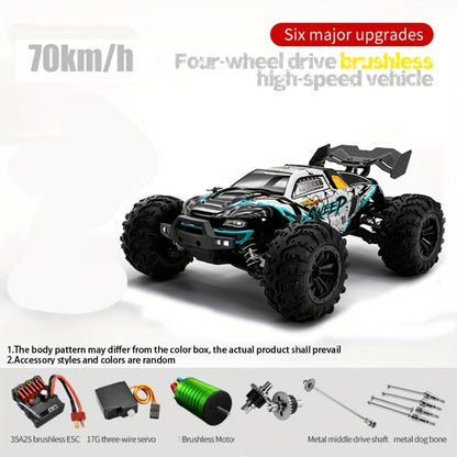 70KM/H High-Speed RC Off-Road Car 1:16 Scale 4WD – 2.4GHz Remote Control Truck with Simulation Structure, All-Terrain Monster Truck for Kids & Adults, Birthday Gift, Red Blue Black