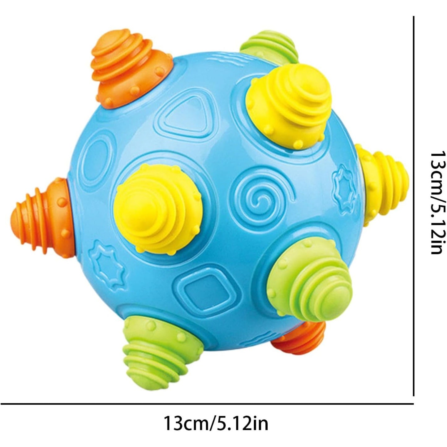 Cat Bouncing Ball Toy - Shake & Dance Crawl Sensory Ball for Cats, Cartoon Pattern Plastic Interactive Rolling Ball, No Battery Needed, Fun Cat Toy for Indoor Cats All Breeds, Ideal Cat Gift