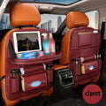 2pcs Premium All-in-One Car Back Seat Organizer with Foldable Table, Kick Mats, Tissue Box Holder, Cup & Umbrella Holders, Laptop Station & Car Eating Tray - Durable Travel Companion for Family Road Trips, Vehicle Organization, Integrated Storage Design,