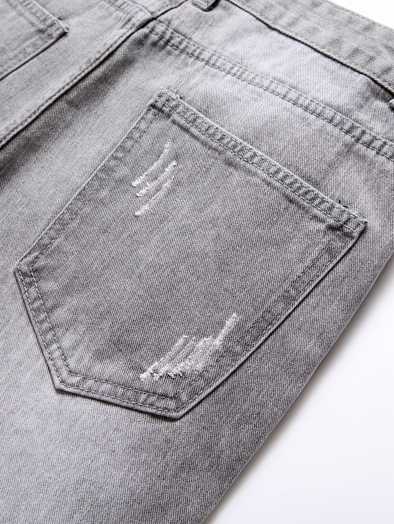 Teen Straight Leg Ripped Jeans - Multicolor Washed Denim