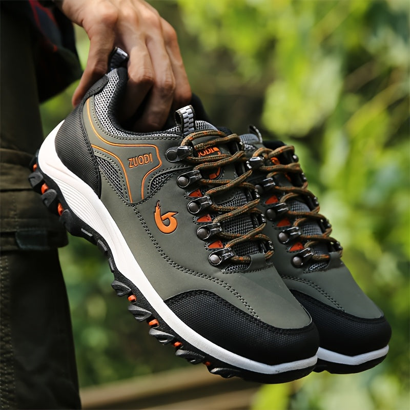 Men's Breathable Lace-Up Sneakers - PU Upper and EVA Insole