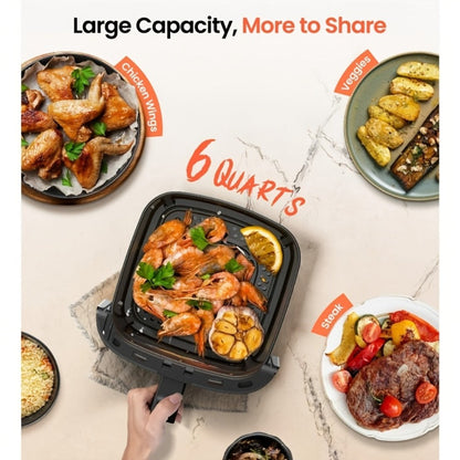 Air Fryer 7.5QT 10-in-1 Digital LED Touchscreen | Oilless Cooker with 10 Preset Cooking Modes, Dishwasher-Safe Basket & 100 Paper Liners Included – Large Capacity Family Air Fryer