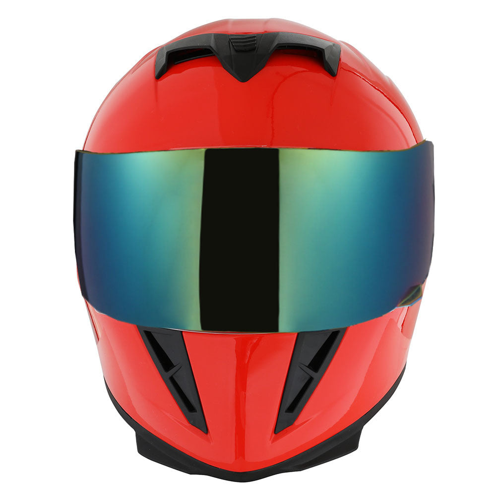 Motorcycle Full Face Helmet with Tinted Shield & Spare Clear Shield Quick Release Buckle Lightweight Aerodynamic Removable Washable Interior, Multiple Colors S M L XL