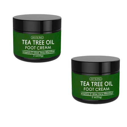 Tea Tree Oil & Coconut Oil Foot & Hand Cream 2-Pack – Deep Moisturizing for Dry Cracked Heels, Rough Hands & Calluses | Vitamin-Enriched Soothing Skin Care Formula for Women & Men