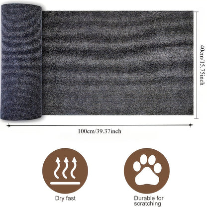 Cat Scratch Pad Self-Adhesive - Durable Cat Scratching Board for Sofa and Wall Protection, Anti-Scratch Furniture Protector Sticker for Indoor Cats, Long-Lasting Sisal Texture, Available in Dark Gray, Black, Light Grey
