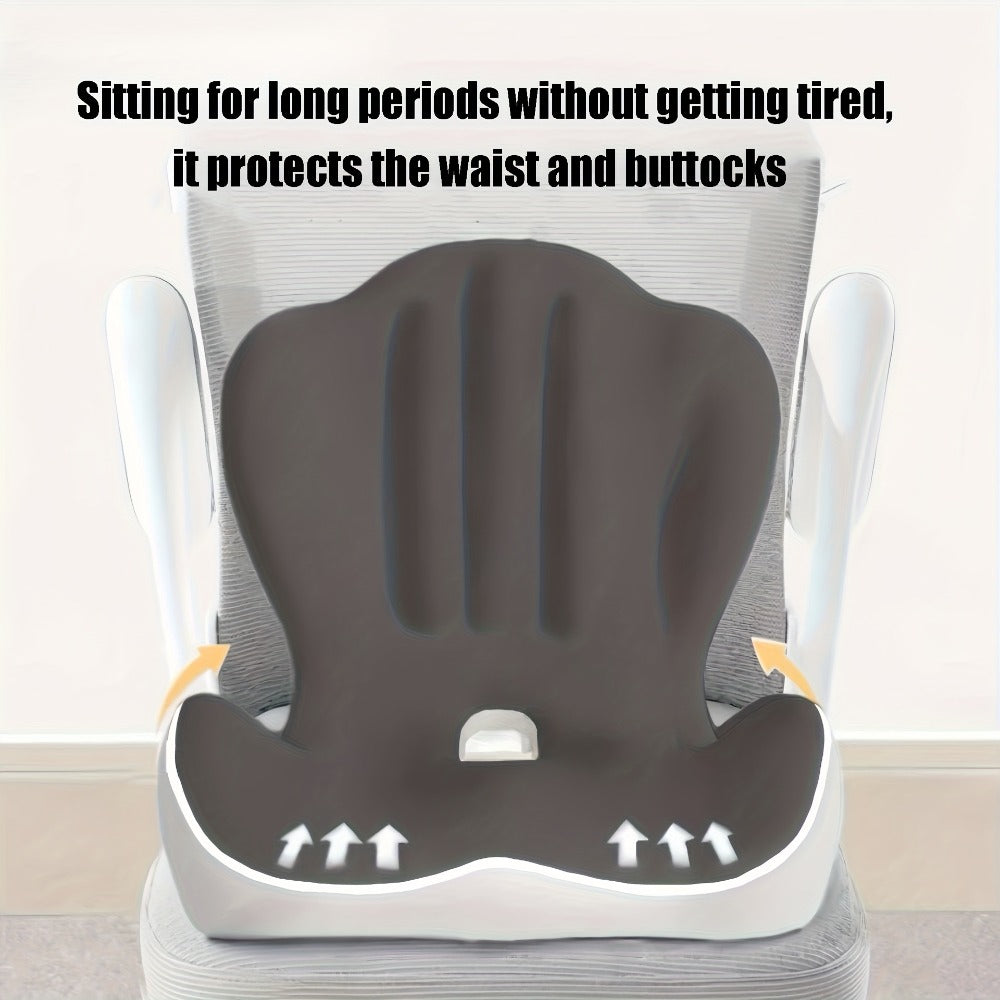 Hip & Lumbar Support Seat Cushion Ergonomic Memory Foam – Breathable High-Density Back Support Pillow for Office Chair, Car Seat & Long Sitting, Daily Use or Gift