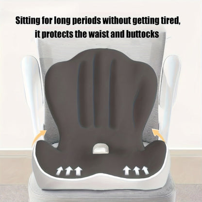Hip & Lumbar Support Seat Cushion Ergonomic Memory Foam – Breathable High-Density Back Support Pillow for Office Chair, Car Seat & Long Sitting, Daily Use or Gift