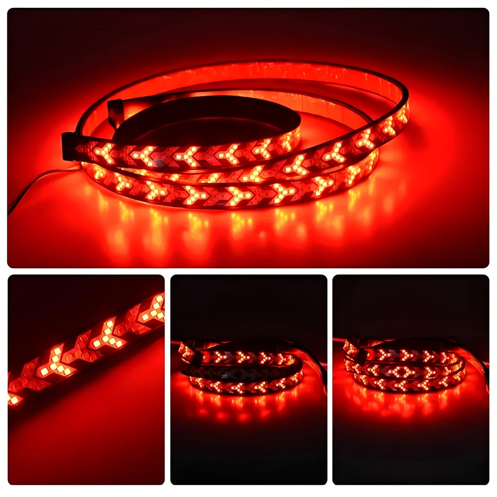 60in Pickup Truck Arrow LED Light Red And Yellow Light Strip, Truck Rear Decorative Light, Car Rear Atmospheric Light 12V