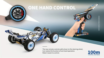 Wltoys 124017 RC Car 75KM/H Brushless 4WD – Professional High-Speed Off-Road Drift Racing Car, Aluminum Alloy Chassis, Oil Pressure Shock Absorber, 2 Batteries Included, Gift for Boys & RC Hobbyists