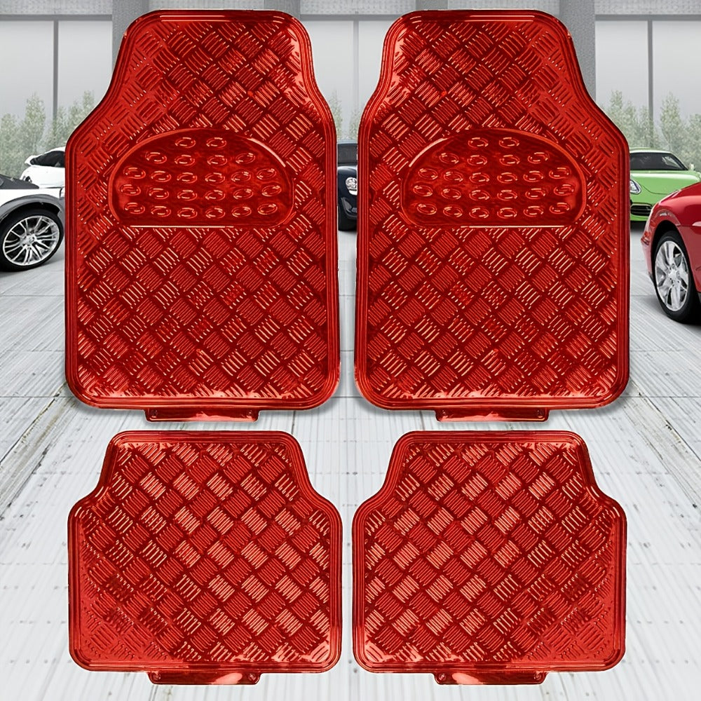 Waterproof Car Floor Mats 4pcs Set – PVC All-Weather Protection, Dustproof Easy-Clean Full Set for Cars, SUVs & Trucks, Anti-Slip, Multiple Colors Available