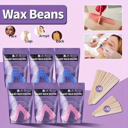 Hard Wax Warmer Kit 43 Piece Complete Home Waxing Set with Pink Hard Wax Beads - No Strip Hair Removal for Face Eyebrow Body Brazilian Bikini Underarm - Professional Wax Pot Machine for Women & Men