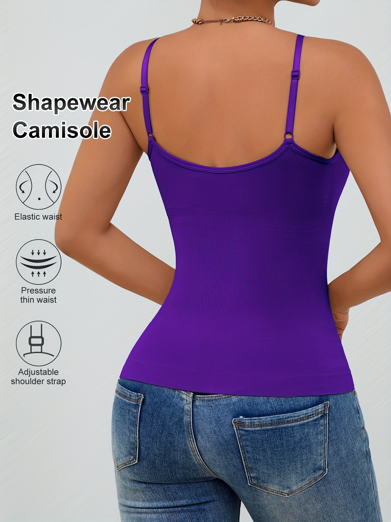 Women's Tummy Control Shapewear Camisole - Adjustable Strap Body Smoothing