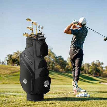 Golf Cart Bag 14-Way Full Length Dividers Protect Clubs 8 Zippered Pockets Cooler Pocket Valuables Pocket Ergonomic Shoulder Straps Rain Cover Water Repellant Unisex Professional Golf Bag Multiple Colors