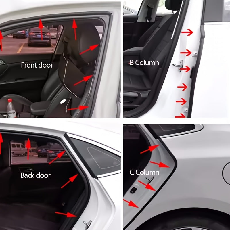 16.73Ft/510Cm Noise Reduction Car Door Window Sealing Strips, Universal Self-Adhesive Rubber Strip, Automotive Seal Strip, Sound Insulation Effect, Shock Absorption, Suitable for Cars, Trucks, Suvs, Rvs