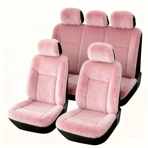 5-Seat Luxury Plush Universal Seat Covers, Full-Wrap Design, No Edge Sliding, Warmer And More Comfortable for All Winter, Suitable for All Car Models, Easy to Install, Ready to Use, Full Coverage Seat Covers, Seamless Coverage, Soft Fabric