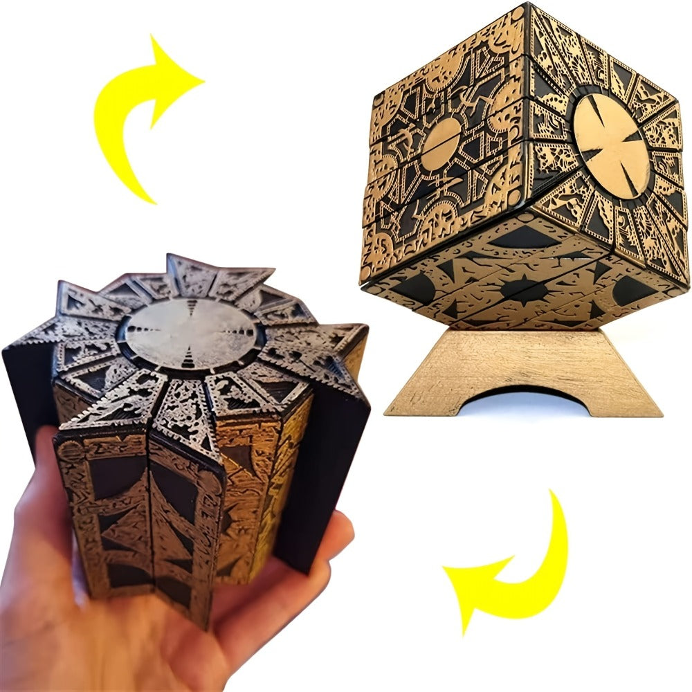Lament Configuration Puzzle Box Cube – Functional Detachable Deformation Lock Box with Display Base, Brain Teaser Desk Decor, Unique Gift for Adults Horror Fans Christmas Halloween Birthday