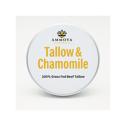 Tallow Balm Grass-Fed Natural Moisturizer for Dry Skin — Deep Hydrating Handcrafted Body Balm 3 Scents Chamomile Rose Honey Frankincense Myrrh, Nourishing Skin Balm for Women Men