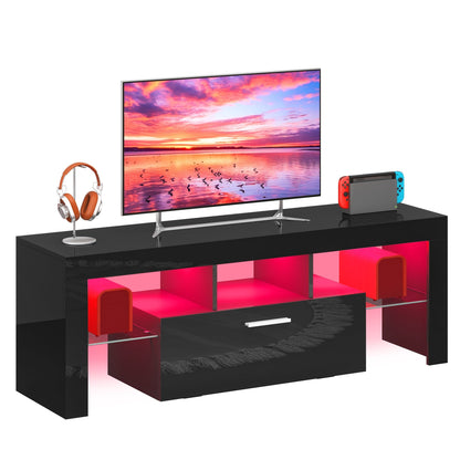 TV Stand shown in the Black, 51 Inches/ 130 CM Length option