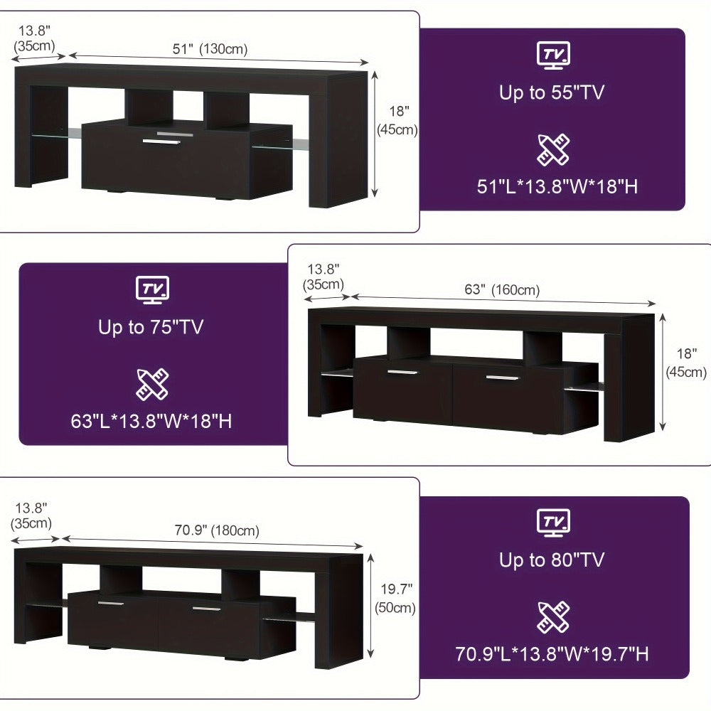 55-80 Inch TV Stand with Storage Drawers for Practical Everyday Home Use detail image - detail view 4