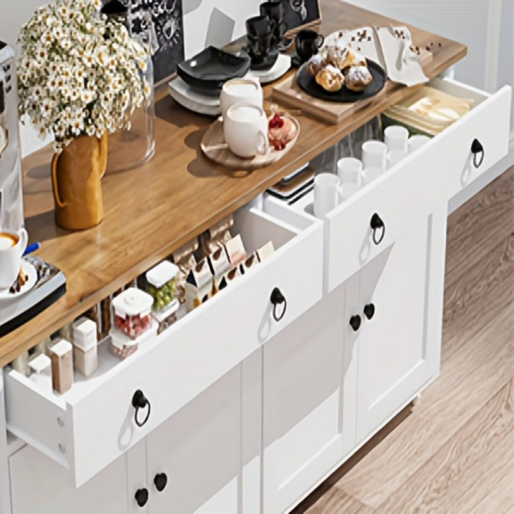 55-Inch Buffet Cabinet with Adjustable Shelves for Organized Everyday Storage in Entryway detail image - detail view 13