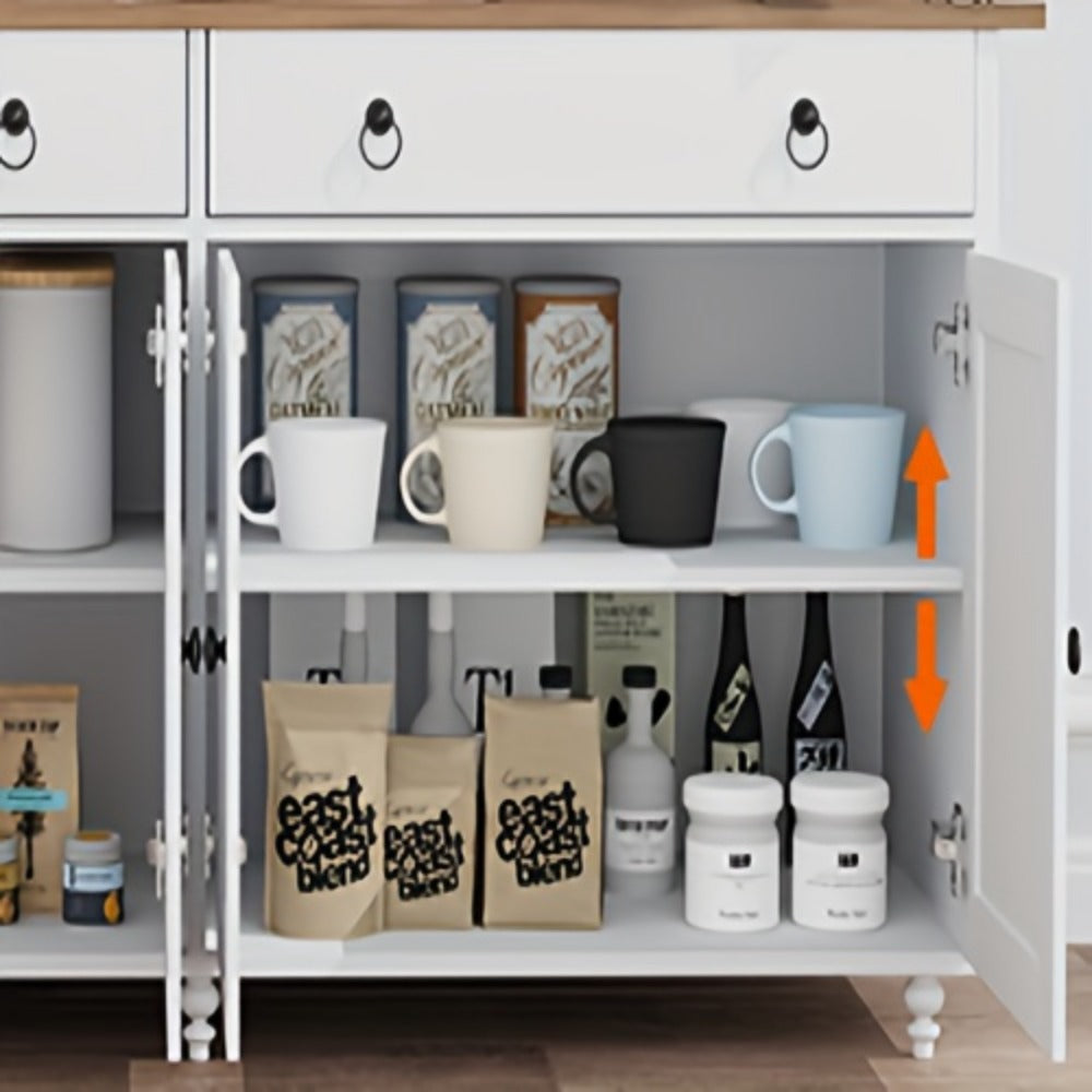 55-Inch Buffet Cabinet with Adjustable Shelves for Organized Everyday Storage in Entryway detail image - detail view 14