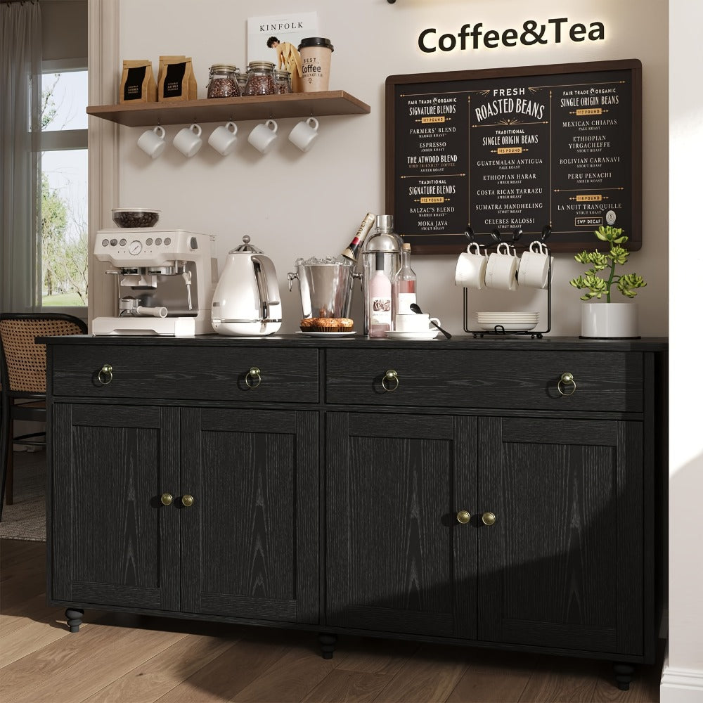 55-Inch Buffet Cabinet with Adjustable Shelves for Organized Everyday Storage in Entryway detail image - detail view 8