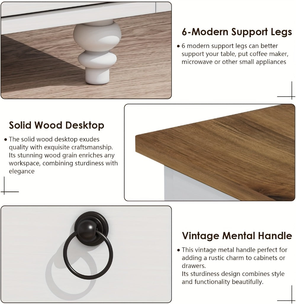 55-Inch Sideboard with Multiple Color Options for Practical Everyday Home Use in Kitchen detail image - detail view 11