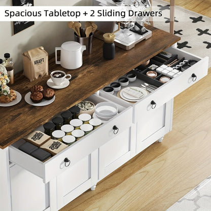 55-Inch Sideboard with Multiple Color Options for Practical Everyday Home Use in Kitchen detail image - detail view 4