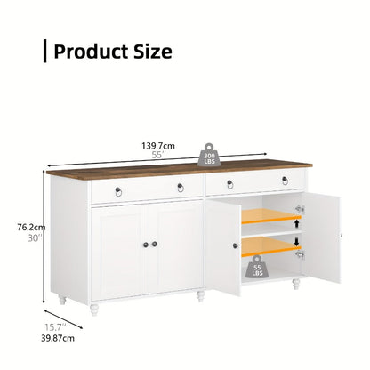 55-Inch Sideboard with Multiple Color Options for Practical Everyday Home Use in Kitchen detail image - detail view 6